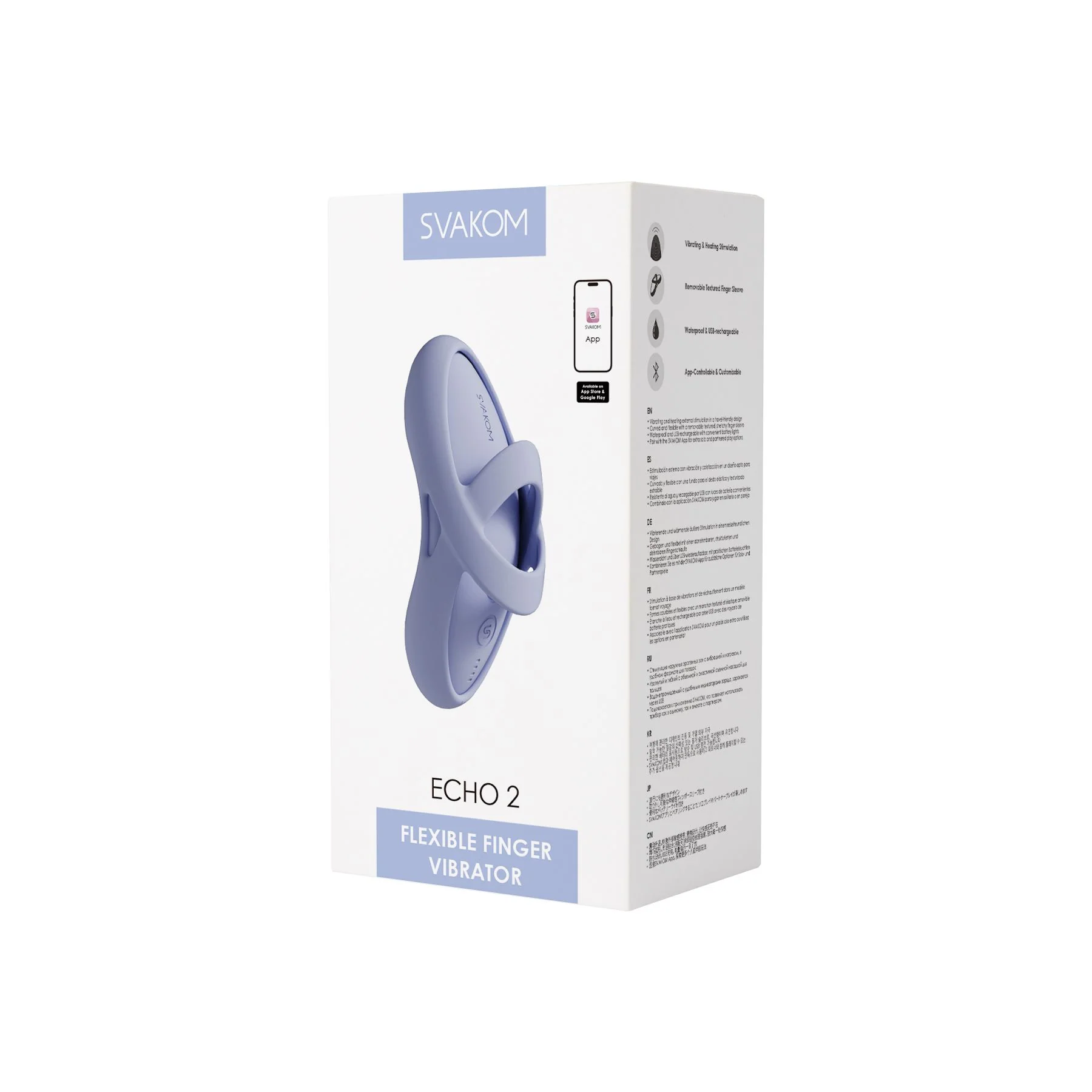 Flexible vibrating finger with heating function, app-controlled ECHO 2 - Sky Blue - Svakom – Image 4