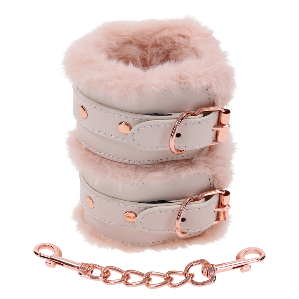 Sex & Mischief Peaches ‘n CreaMe Handcuffs – Luxury Soft Faux Fur Restraints