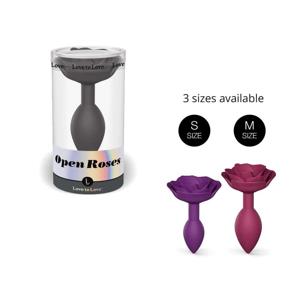 L'Amour d'Aimer Open Roses Silicone Anal Plug – Size Large (Onyx Noir) – Image 2